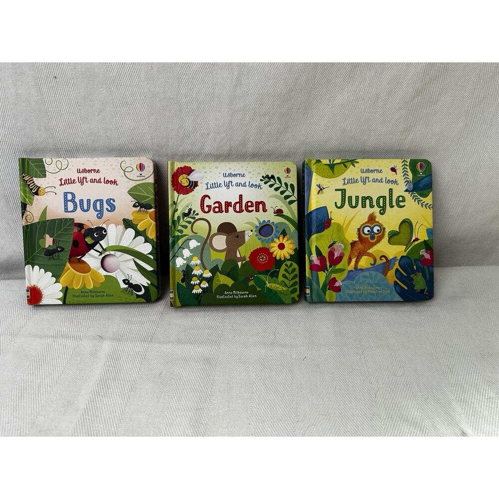 Usborne Little Lift and Look Bugs, Garden & Jungle - Board books (3) Good